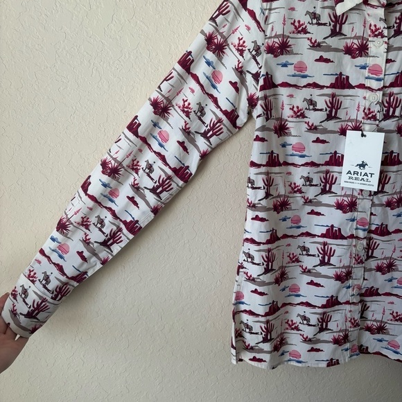 Ariat | Women's Kirby Stretch Yuma Landscape Print Western Shirt Size M NWT - Picture 5 of 10